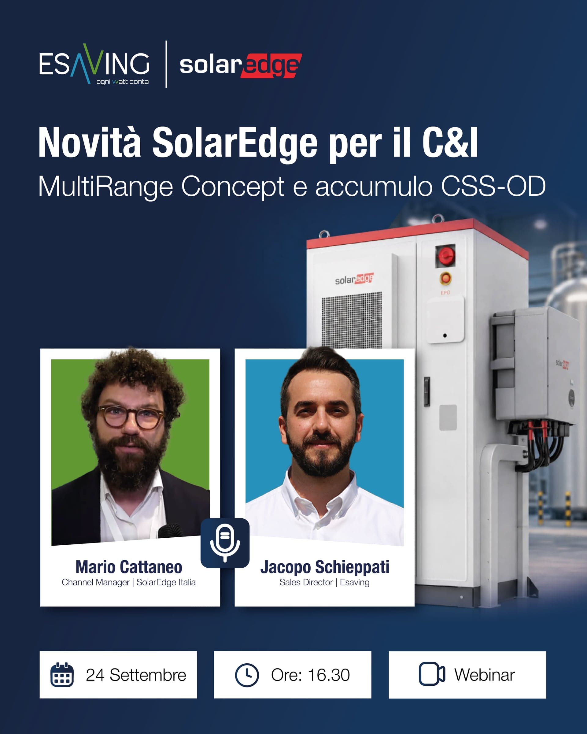 Esaving & SolarEdge Webinar | C&I Innovations: MultiRange Concept and CSS-OD Energy Storage