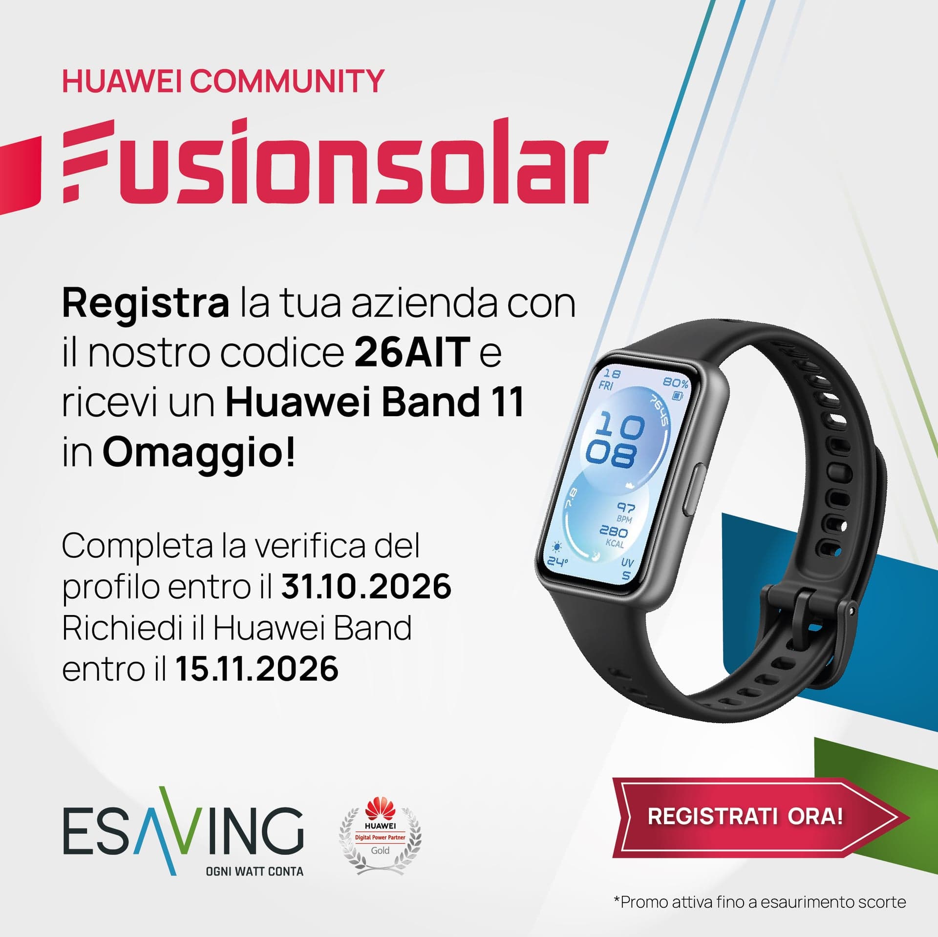 Free Huawei Band 11 for installers who get certified on the FusionSolar Installer Community